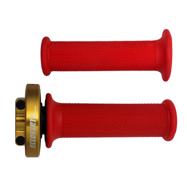Comando gas rapido Accossato oro manopole rosse