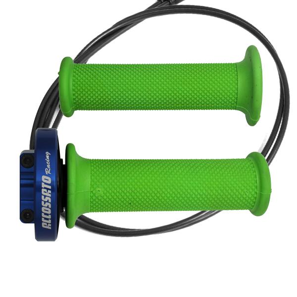 Accossato blue quick throttle control grips green Yamaha YZF R1 2009-2014