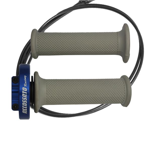 Accossato blue quick throttle control grips silver Triumph Thruxton 2010-2010