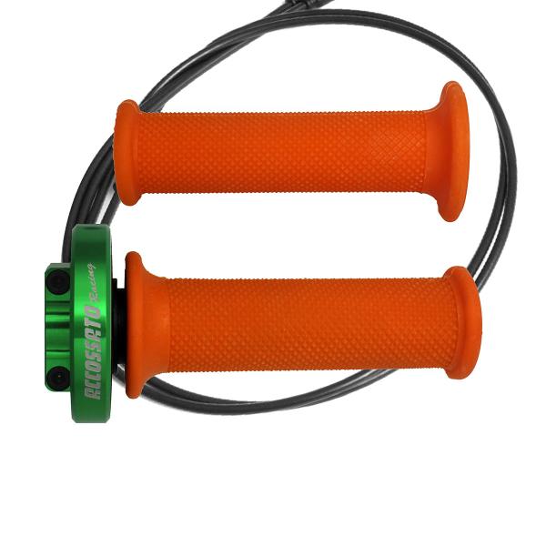 Accossato green quick throttle control grips orange Aprilia Tuono 1000R-Factory 2006-2009