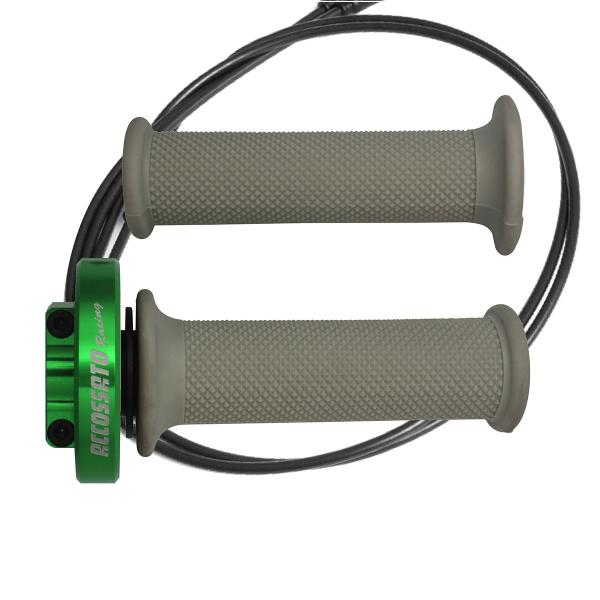 Comando gas rapido Accossato verde manopole argento Suzuki GSXR1000 2007-2008