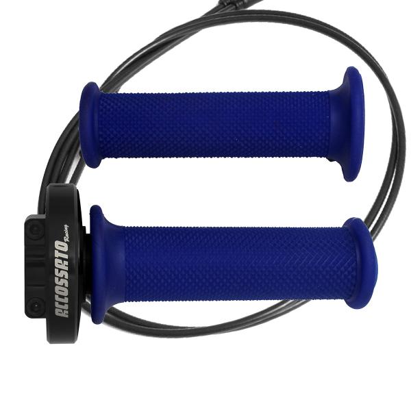 Accossato black quick throttle control grips blue Yamaha YZF R1 2009-2014