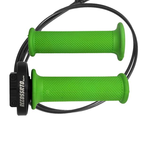 Accossato black quick throttle control grips green Honda CBR600 2007-2014