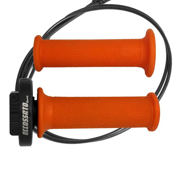 Accossato black quick throttle control grips orange Kawasaki ZX6R 2013-2020