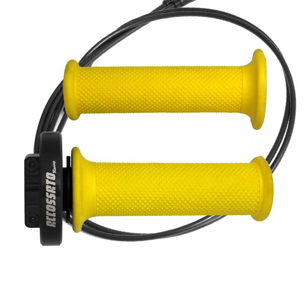 Accossato black quick throttle control grips gold Suzuki GSXR600 2006-2010