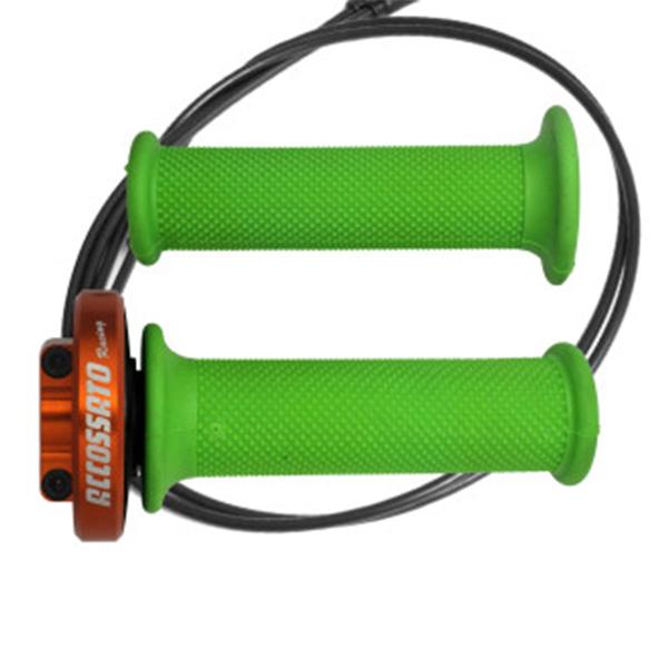 Comando gas rapido Accossato arancione manopole verdi Triumph Daytona 675 2007-2009