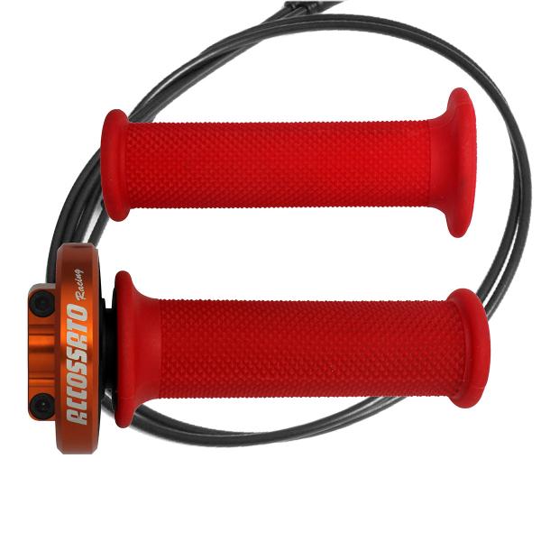 Comando gas rapido Accossato arancione manopole rosse Suzuki GSXR600 2006-2010