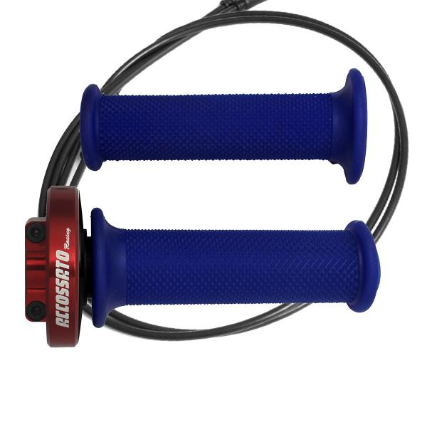 Comando gas rapido Accossato rosso manopole blu Kawasaki Ninja ZX10R 2008-2009