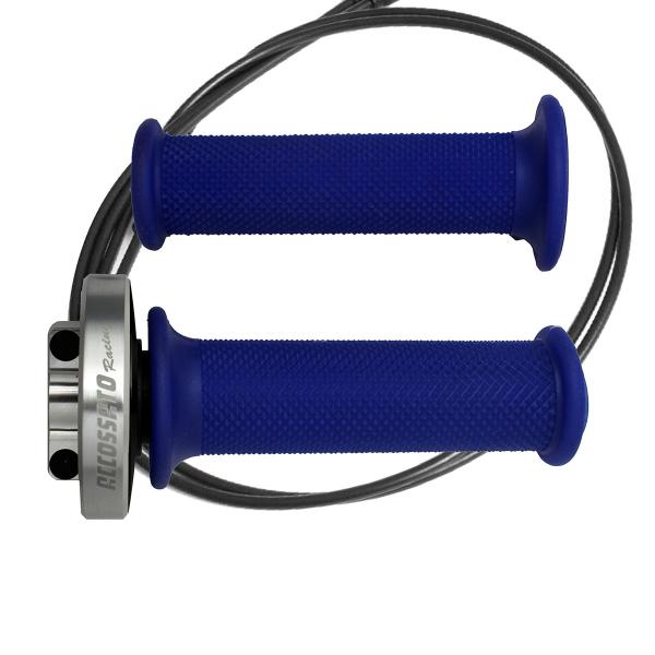 Comando gas rapido Accossato argento manopole blu Yamaha YZF R1 2007-2008
