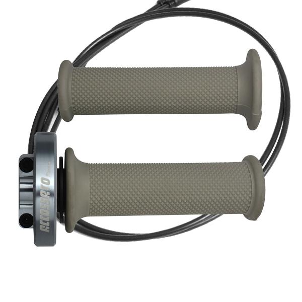 Comando gas rapido Accossato argento manopole argento Triumph Daytona 675 2013-2014