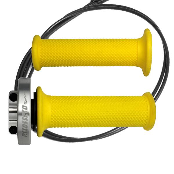 Comando gas rapido Accossato argento manopole oro Aprilia Tuono 1000R-Factory 2006-2009