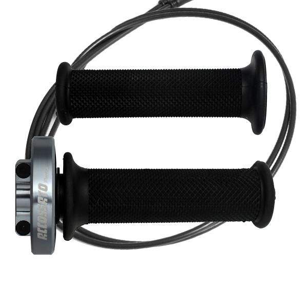 Comando gas rapido Accossato titanio manopole nere Honda CBR1000 2004-2012