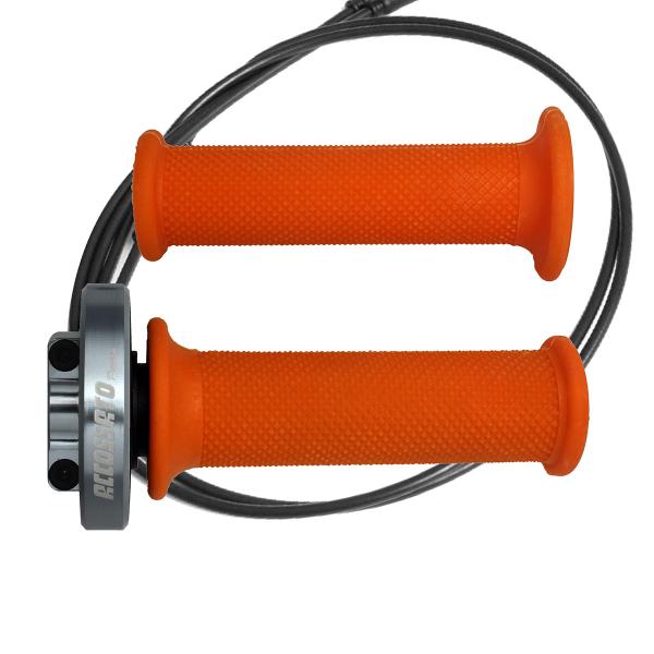 Comando gas rapido Accossato titanio manopole arancioni Yamaha YZF R6 2008-2015