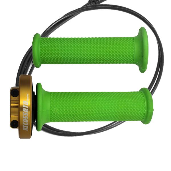Accossato gold quick throttle control grips green Kawasaki ZX10R 2011-2015