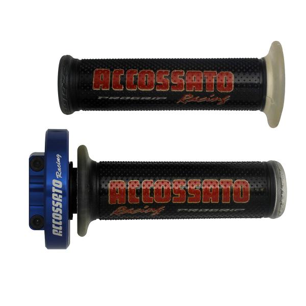Accossato blue quick throttle control grips GR002 black