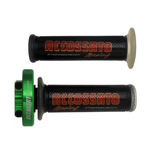 Accossato green quick throttle control grips GR002 black