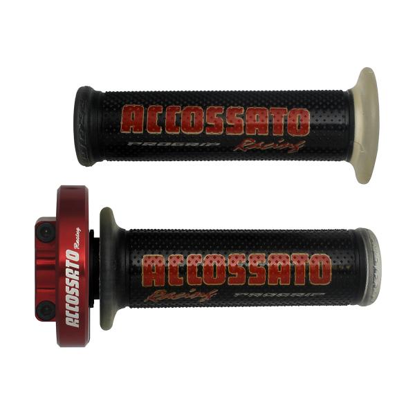 Comando gas rapido Accossato rosso manopole GR002 nero