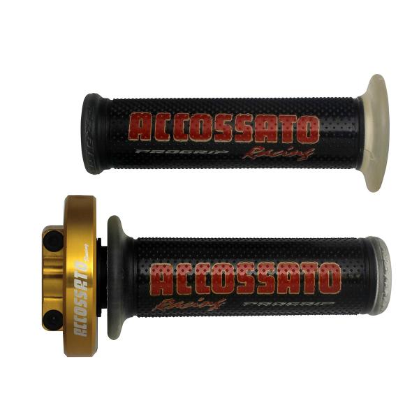 Comando gas rapido Accossato oro manopole GR002 nero