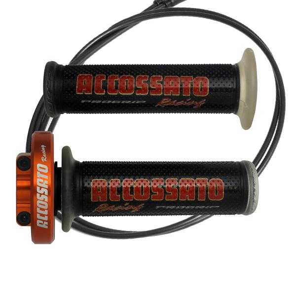 Comando gas rapido Accossato arancione manopole GR002 nero Suzuki GSXR1000 2007-2008