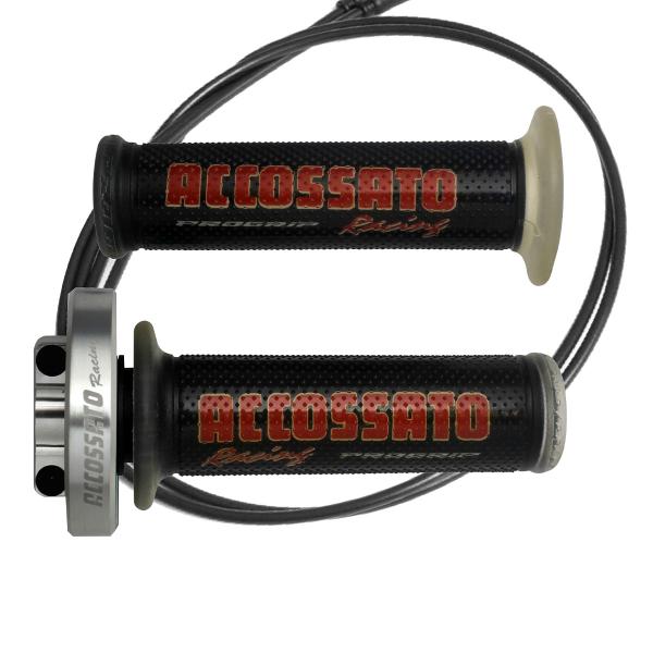 Comando gas rapido Accossato argento manopole GR002 nero Kawasaki ZX10R 2016-2020