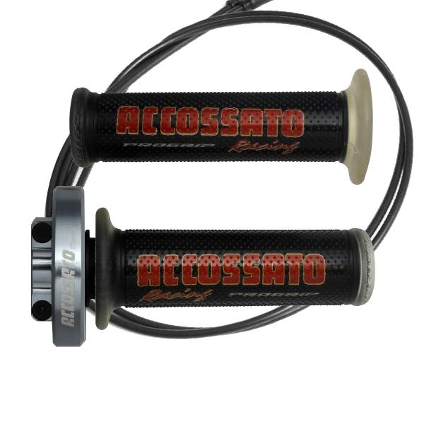 Comando gas rapido Accossato titanio manopole GR002 nero Kawasaki Ninja 250 2008-2010