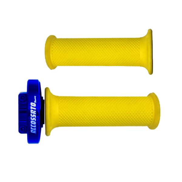 Accossato blue quick throttle control grips gold BMW