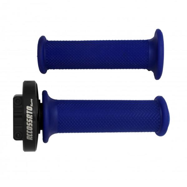 Accossato black quick throttle control grips blue BMW