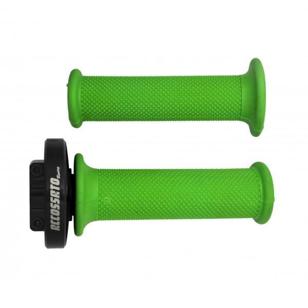Accossato black quick throttle control grips green BMW