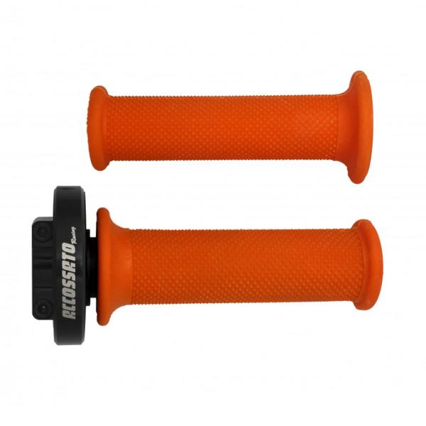 Accossato black quick throttle control grips orange BMW