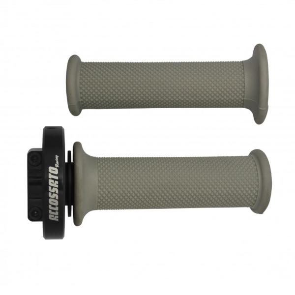 Accossato black quick throttle control grips silver BMW