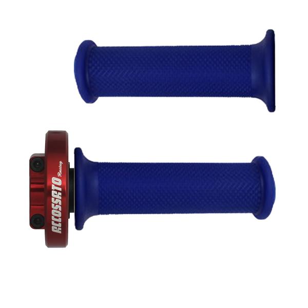 Accossato red quick throttle control grips blue BMW