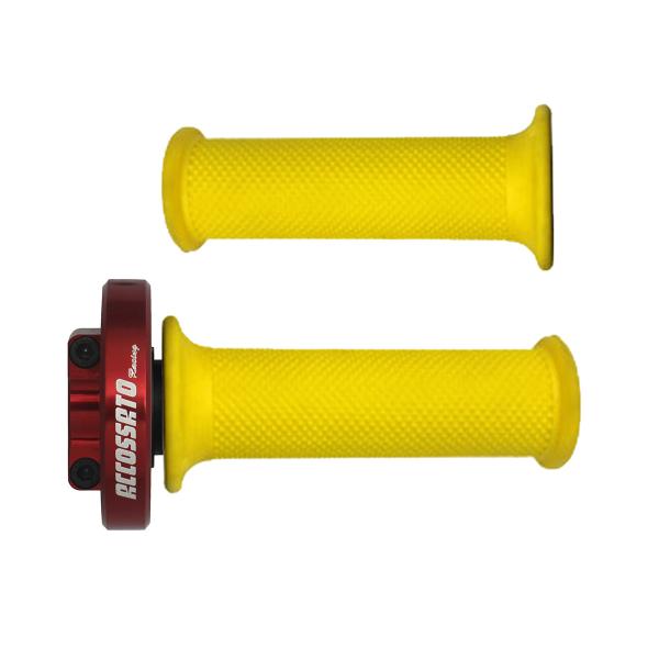 Accossato red quick throttle control grips green BMW