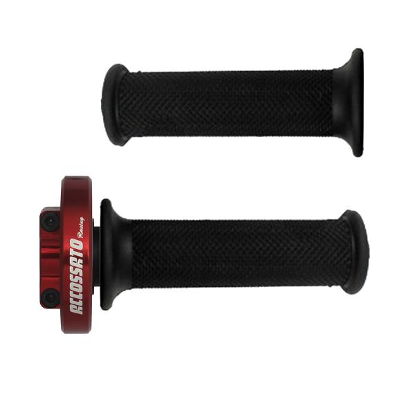 Comando gas rapido Accossato rosso manopole nere BMW