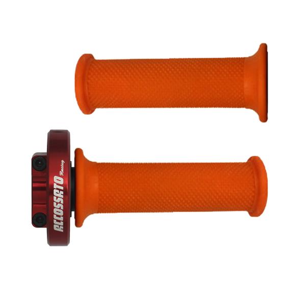 Comando gas rapido Accossato rosso manopole arancioni BMW