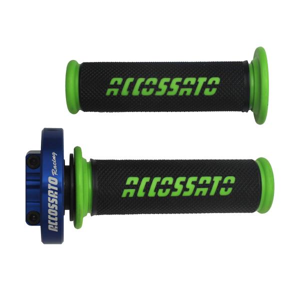 Accossato blue quick throttle control grips GR006 green