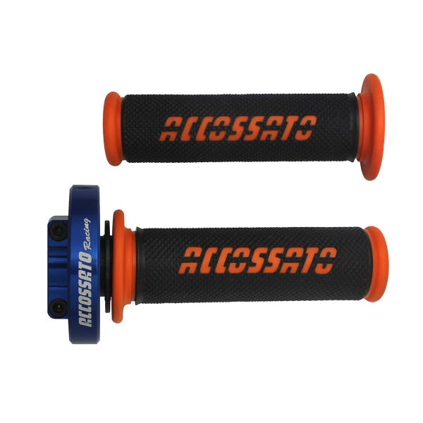 Accossato blue quick throttle control grips GR006 orange