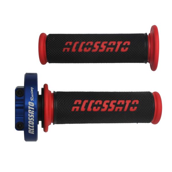 Accossato blue quick throttle control grips GR006 red
