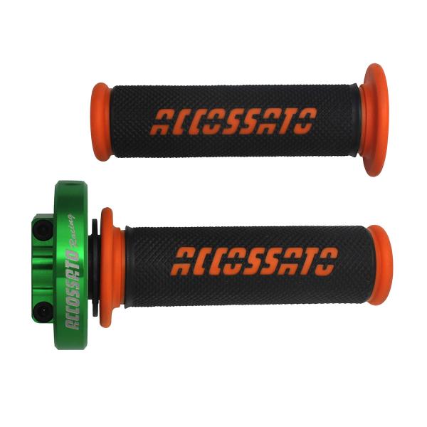 Accossato green quick throttle control grips GR006 orange