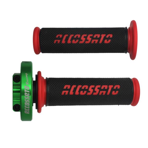 Accossato green quick throttle control grips GR006 red