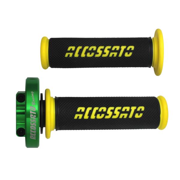 Accossato green quick throttle control grips GR006 gold