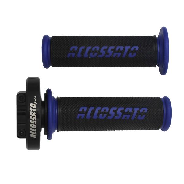Accossato black quick throttle control grips GR006 blue