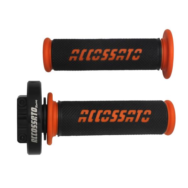 Accossato black quick throttle control grips GR006 orange