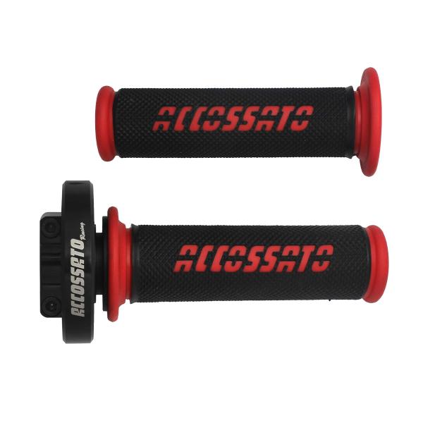 Accossato black quick throttle control grips GR006 red