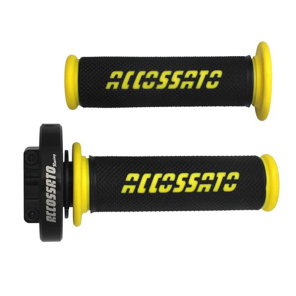 Accossato black quick throttle control grips GR006 gold