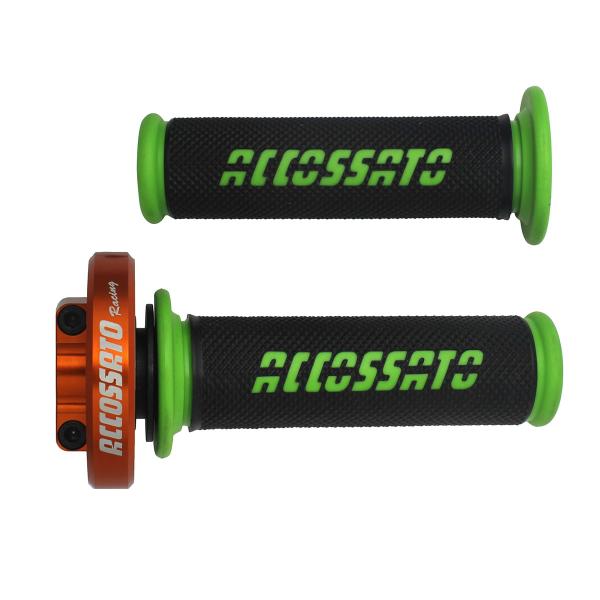 Comando gas rapido Accossato arancione manopole GR006 verde