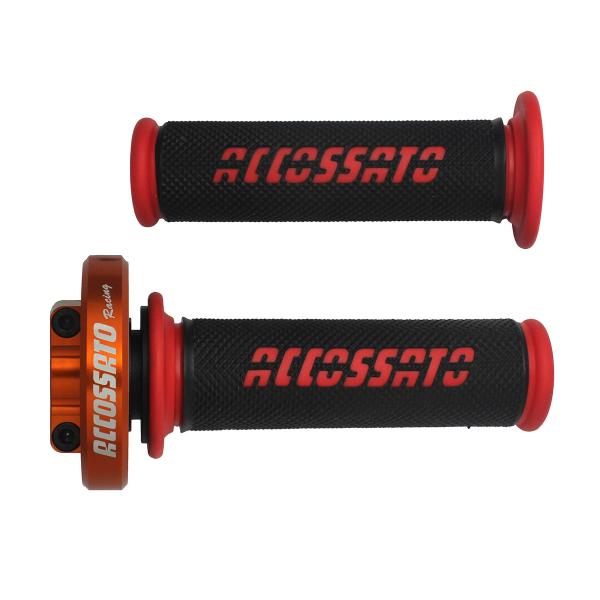 Comando gas rapido Accossato arancione manopole GR006 rosso