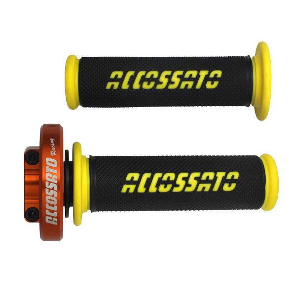 Comando gas rapido Accossato arancione manopole GR006 oro