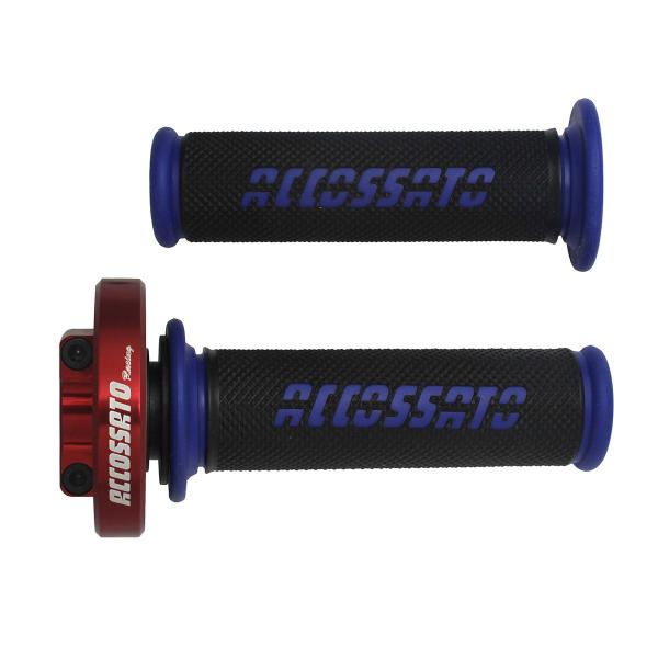 Accossato red quick throttle control grips GR006 blue
