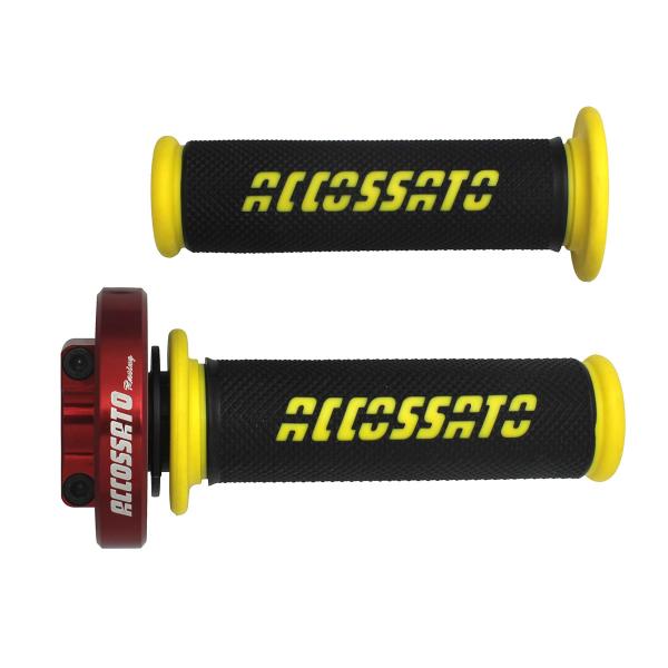 Accossato red quick throttle control grips GR006 gold