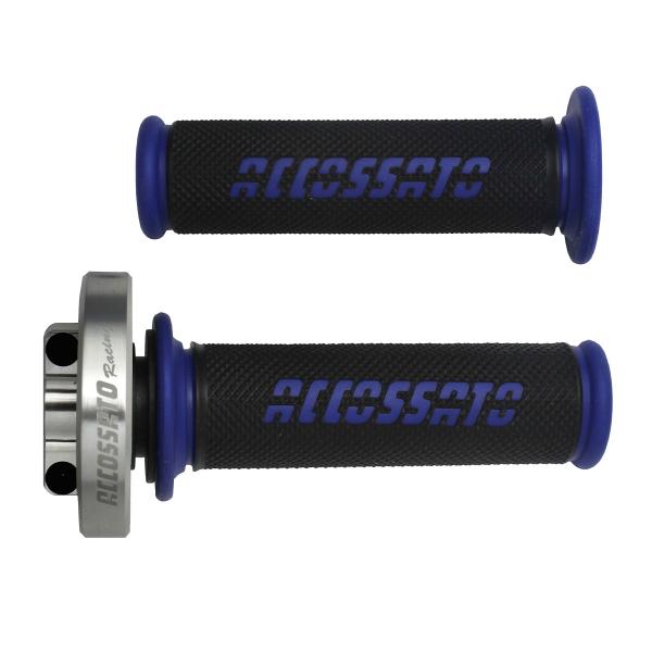 Comando gas rapido Accossato Silver manopole GR006 blu